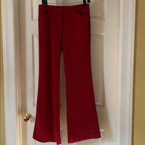 Women’s deep red wide leg dress pants